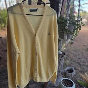 Vintage Grand Slam Munsingwear Yellow Golf Cardigan Sweater Size 2X